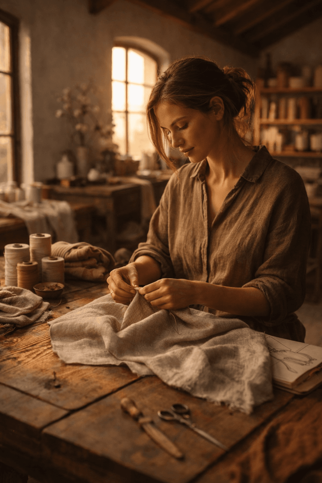 Snug&Knot founder in the studio