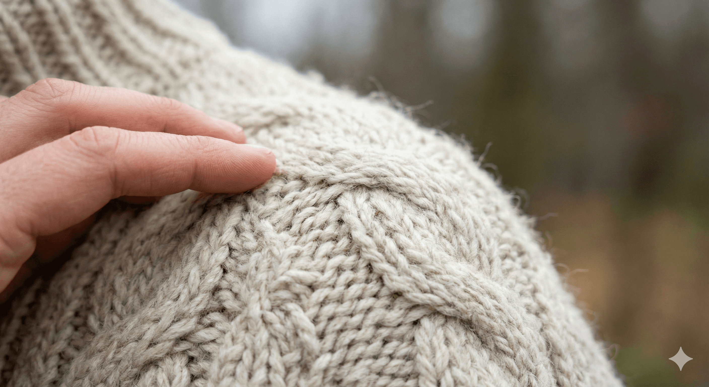 Close-up of cable-knit textile detail